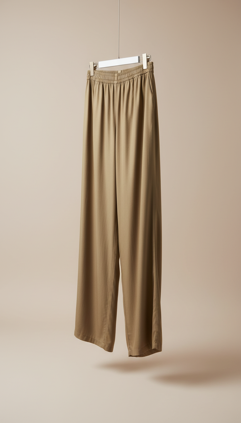 Calça pantalona dourado fosco
